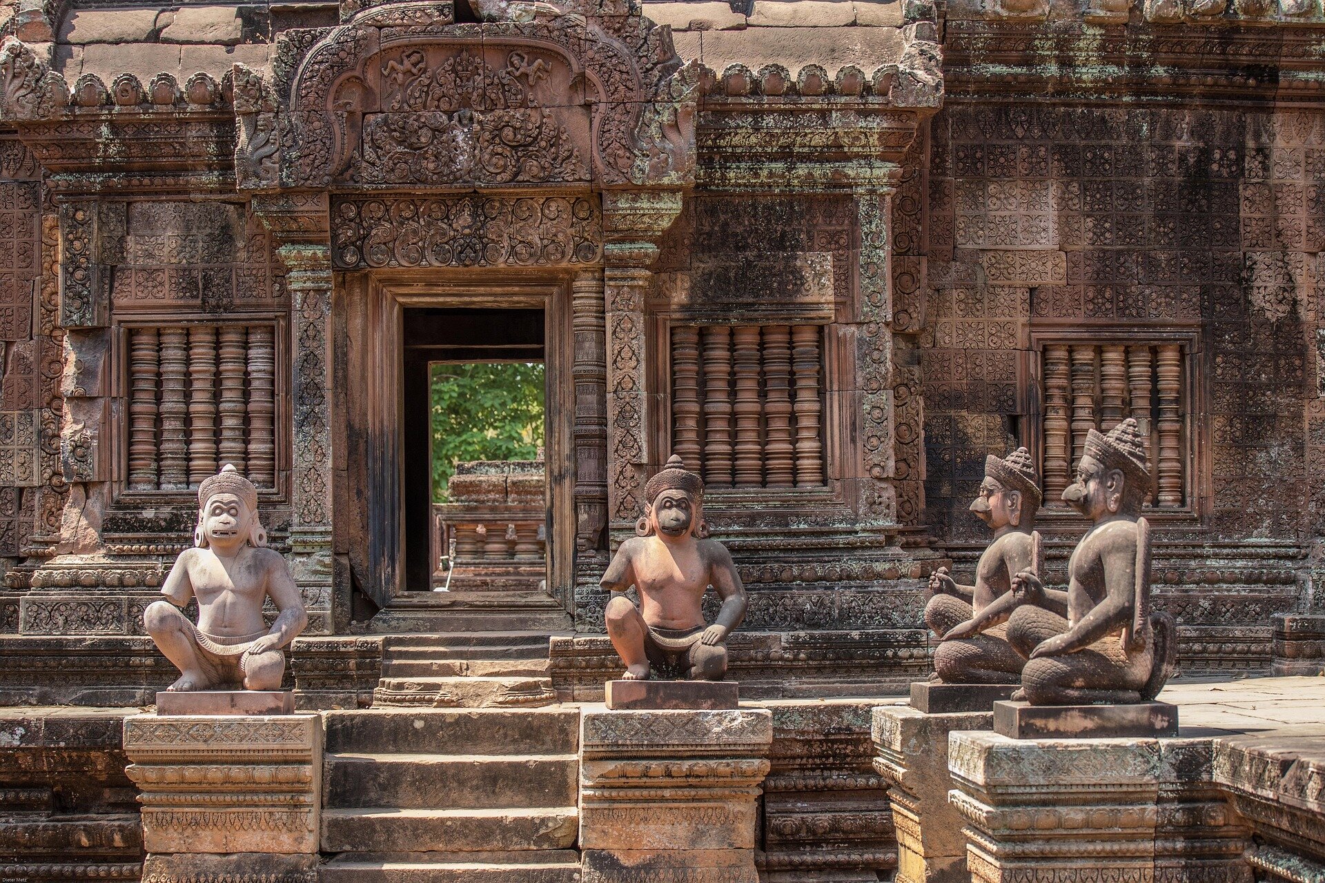 Angkor Wat Monkey Statues, Siem Reap, Cambodia